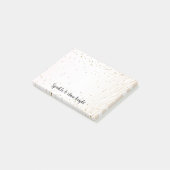 赤面ホワイトクリームゼブラ金ゴールド紙吹雪輝き ポストイット (アングル)