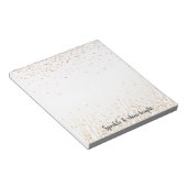 赤面ホワイトクリームゼブラ金ゴールド紙吹雪輝 ノートパッド (アングル)