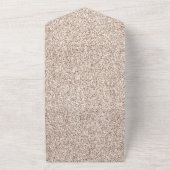 赤面ホワイトシルバーグラムグリッターハート オールインワン招待状 (外側)