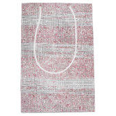 赤面ホワイトスパークル誕生日 ミディアムペーパーバッグ (正面)