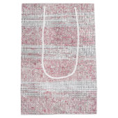 赤面ホワイトスパークル誕生日 ミディアムペーパーバッグ (裏面)