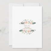 赤面ホワイトフラワーズ金ゴールドガール1st誕生日バプテスマ 招待状 (裏面)