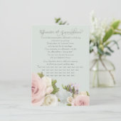 赤面ホワイトフローラダスティローズブーケ詳細カード エンクロージャーカード (スタンド正面)