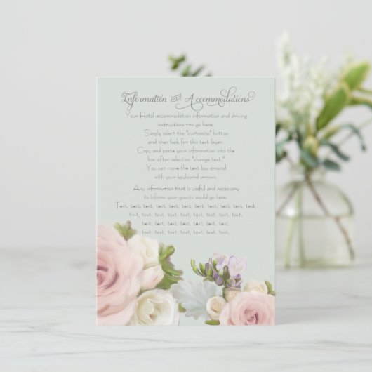 赤面ホワイトフローラダスティローズブーケ詳細カード エンクロージャーカード (スタンド正面)