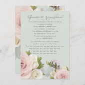 赤面ホワイトフローラダスティローズブーケ詳細カード エンクロージャーカード (正面/裏面)