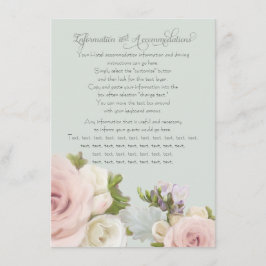 赤面ホワイトフローラダスティローズブーケ詳細カード エンクロージャーカード