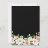 赤面ホワイトボタニカルフローラブライダルシャワー 招待状 (裏面)