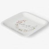 赤面ホワイトメドウフローラリースブライダルシャワー ペーパープレート (傾斜あり)