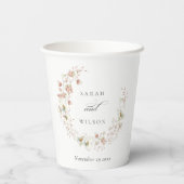 赤面ホワイトメドウフローラリース写真結婚 紙コップ (裏面)