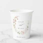赤面ホワイトメドウフローラリース写真結婚 紙コップ (正面)