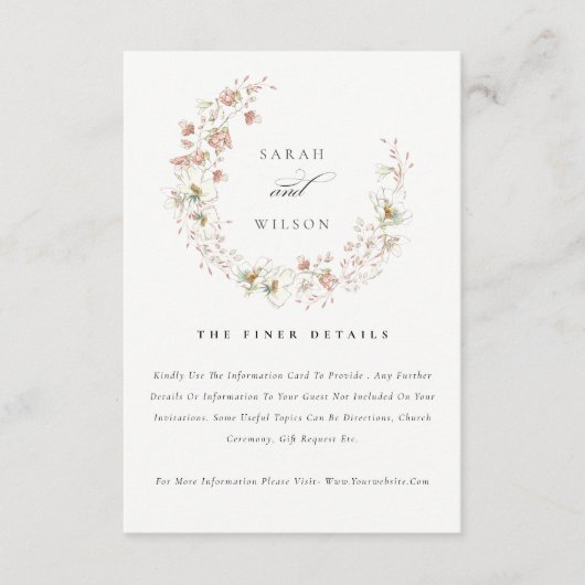 赤面ホワイトメドウフローラ結婚リース詳細 エンクロージャーカード (正面)