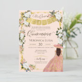 赤面ホワイト金ゴールドチャロフローラドレスキンセアニェラI 招待状 (スタンド正面)