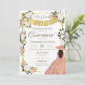 赤面ホワイト金ゴールドチャロフローラドレスキンセアニェラI 招待状 (スタンド正面)