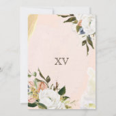 赤面ホワイト金ゴールドチャロフローラドレスキンセアニェラI 招待状 (裏面)