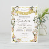 赤面ホワイト金ゴールドチャロフローラブートキンセアニェラ 招待状 (スタンド正面)