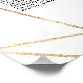 赤面ホワイト金ゴールド結婚フローラの座席表 ポスター (角)