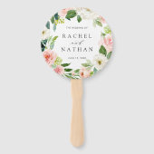 赤面ホワイト開花フローラ結婚リース ハンドファン (正面)