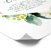 赤面ホワイト開花六結婚角のゲストキルトサイン ポスター (角)