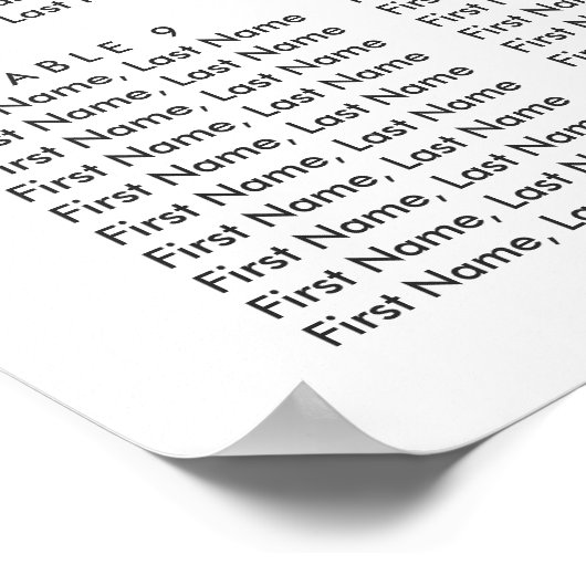 赤面ホワイト開花結婚フローラの座席表 ポスター (角)