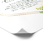 赤面ホワイト開花金ゴールド六結婚角ズゲストキルト ポスター (角)