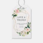 赤面ホワイト開花金ゴールド結婚フレームありがとう ギフトタグ (正面)