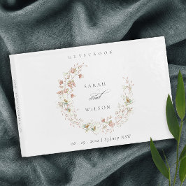 赤面ホワ素朴イトメドウフローラ結婚リース ゲストブック