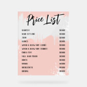 赤面ホワ絵を描イトスパターシックサロン価格表 アクリルサイン (正面)