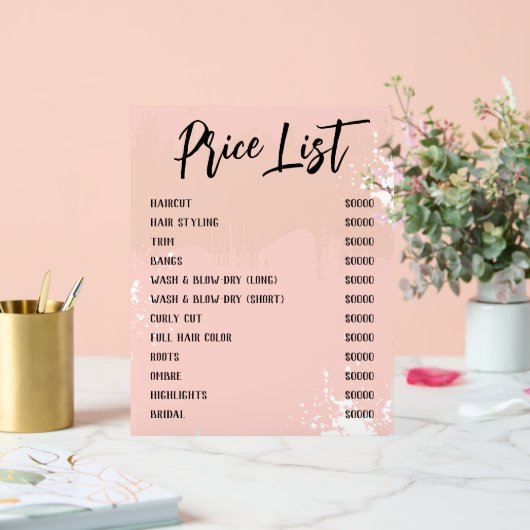 赤面ホワ絵を描イトスパターシックサロン価格表 アクリルサイン (ウェディング)