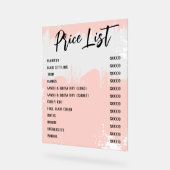 赤面ホワ絵を描イトスパターシックサロン価格表 アクリルサイン (傾斜)