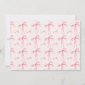 赤面ボウベビーシャワー招待状ガールピンクリボン 招待状 (裏面)