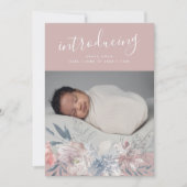 赤面ボタニカルボホサマー花模様ベビーガール 案内状 (正面)
