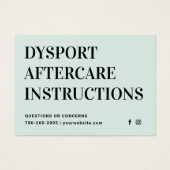 赤面ボトックス注射アフターケア指示カード (正面)