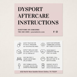 赤面ボトックス注射アフターケア指示カード