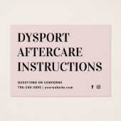 赤面ボトックス注射アフターケア指示カード (正面)