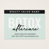 赤面ボトックス注射アフターケア指示カード (正面)