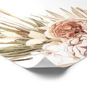 赤面ボヘミアンフローラガラスブライダルシャワー歓迎 ポスター (角)