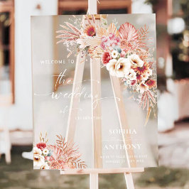 赤面ボホテラコッタフローラアクリル結婚ズサイン アクリルサイン