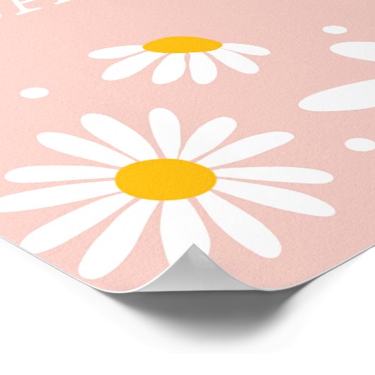 赤面ボホデイジーフローラガールベビーシャワーウェルカム ポスター (角)