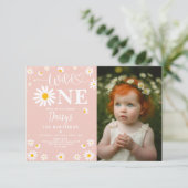 赤面ボホデイジーフローラワイルドワンフォト誕生日 招待状 (スタンド正面)