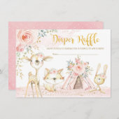 赤面ボホトライバルウッドランドアニマルズおむつラッフル エンクロージャーカード (正面/裏面)