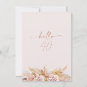 赤面ボホパンパスグラスハロー40誕生日 招待状 (裏面)