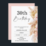 赤面ボホパンパスグラス30th誕生日招待状 招待状<br><div class="desc">赤面ボホパンパスグラス30th誕生日招待状

Bohoエレガントは30歳の誕生日をテーマにフローラアレンジメントを取り上げたパンパの草と自然なトーンとピンクの乾燥した花。 書道の見出しは取り除くことができる画像である。 招待状の裏はピンクだが変更できる。</div>