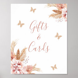 赤面ボホフローラバタフライキスベビー標識 ポスター