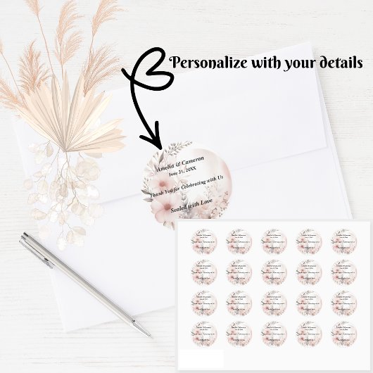 赤面ボホフローラ結婚ズ ラウンドシール