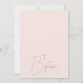 赤面ボホフローラ金ゴールドクロスバプテスマ 招待状 (裏面)