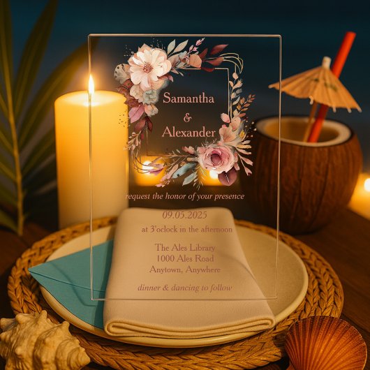 赤面ボホフローラ アクリル招待状