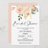 赤面ボホモダンフローラブライダルシャワー招待 招待状 (正面/裏面)