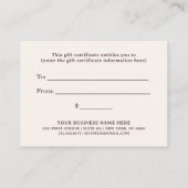 赤面ボホワイルドフラワー |商品券 割引カード (裏面)