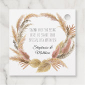 赤面ボホーフローラトロピカルパンパスパーム結婚ズ フェイバータグ (裏面)