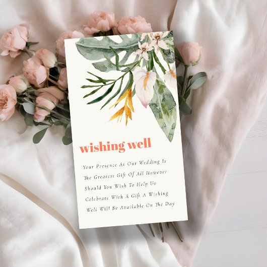 赤面ボホ熱帯フローラ結婚の願い井戸 エンクロージャーカード